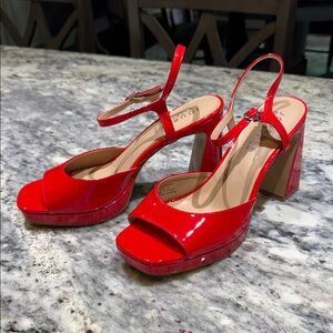 Journee Collection Red Platform Heels
